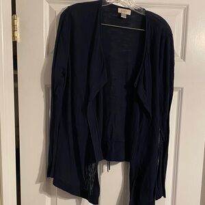 LOFT Women's dark Navy Open Front Cardigan